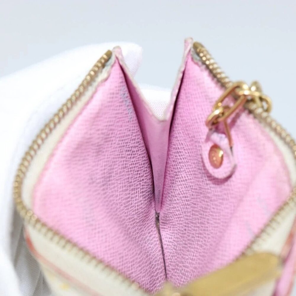 LOUIS VUITTON Multicolor Pochette ClesNM Coin Purse White - Picture 13 of 16